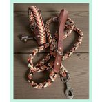 ELAR El Yapımı Paracord Köpek Boyun Tasması ve Gezdirme Kayışı Seti, Deri Detaylı, Ayarlanabilir – Örgü Strong 10 (XLarge (55-63 cm))
