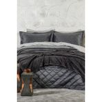 Elart Alice Kombin Set Yatak Örtüsü Nevresim Takımı Battaniye Çeyiz Seti (240X260 Cm) Antrasit