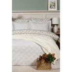 Elart Alice Kombin Set Yatak Örtüsü Nevresim Takımı Battaniye Çeyiz Seti (240X260 Cm) Krem