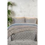 Elart Alice Kombin Set Yatak Örtüsü Nevresim Takımı Battaniye Çeyiz Seti (240X260 Cm) Taş Rengi