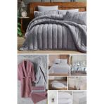 Elart çeyiz Paketi 48 Parça Kadife Comfort Royal Gümüş