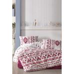 Elart Elart fitted Nevresim Takımı Tek Kişilik Doğal Pamuk Ranfors 3 Parça Lucas - 200 x 220 cm - Mürdüm