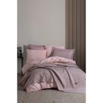 Elart Elart pamuklu Krinkıl Yatak Örtüsü Seti Çift Kişilik 7 Parça Calista Gülkurusu - 270 x 260 cm - Gül Kurusu