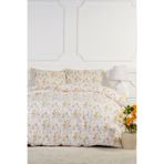 Elart Floret Nevresim Takımı Çift Kişilik Lastikli Çarşaf (200x220 cm) Ekru