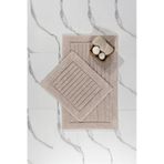 Elart Luin Banyo Halısı Paspas Takımı Pamuklu 2 Adet 60x100 Cm Bej Bej
