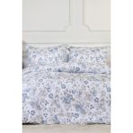 Elart Rose Nevresim Takımı King Size Battal Boy Digital Baskılı %100 Pamuk Saten Dantelli (240X220 Cm) Mavi