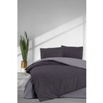 ELART Simple Fitted Tek Kişilik Nevresim Takımı 3 Parça Gri