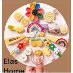 Elas Home Kız Bebek Çocuk Toka Seti Renkli Materyal ile Eğlenceli Tasarım 14'lü