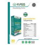 ELASİS PHARMA Saç, Tırnak Ve Cilt Için Bitoin Içeren Vitamin Karışımı (HAİR NAİL SKİN VİTAMİNS) 30 Kapsül 2500 Mg