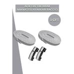 Elastik Akıllı Kilitli Bağcık Mıknatıslı Metal Tak Bırak Spor Ayakkabı Bağcığı 100 CM Açık Gri