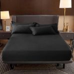 Elastik Bantlı Pamuklu Lastikli Çarşaf Mavi Keten Yatak Örtüsü Yumuşak ve Nefes Alabilen Yatak Büyük Boy Yatak için 180 x 200 x 30 cm
