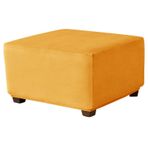 Elastik Kaymaz Kare Puf Kılıfı Çıkarılabilir Osmanlı Ev Dekoru için Kılıf Katlanabilir Depolama Tabure Kılıfı - Altın 80 x 80 cm - Şık ve İşlevsel