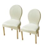 Elastik Sandalye Kılıfları Yemek Odası için 6'lı Set Modern Oval Sandalye Koruyucu Masif Ahşap Bacaklar Ziyafet Sandalye Kılıfları Fasulye Yeşili