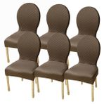 Elastik Sandalye Kılıfları Yemek Odası için 6'lı Set Modern Oval Tasarım Masif Ahşap Ayak Koruyucu Otel Ziyafetleri için Fasulye Yeşili