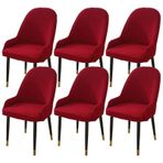 Elastik Yemek Sandalyesi Kılıfı, Yaylı ve Elastik Tabanlı Modern Streç Sandalye Örtüsü, Yıkanabilir Koltuk Kılıfı (Burgundy, 6'lı Set)