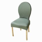 Elastik Yuvarlak Sırtlı Sandalye Kılıfları Yemek Odası Kılıfı 4'lü Set Modern Oval Yan Sandalye Koruyucuları Masif Ahşap Ayaklar için Esnek Koltuk Kılıfı Kolsuz Fasulye Yeşili 1/2/4/6 ADET