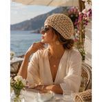 Elasu Crochet Floş İplik El Örgüsü Şapka – Nefes Alan File Model, Hafif ve Şık Yazlık Tasarım - Standart - Bej