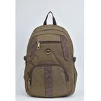 Elatae 1655 Haki Kanvas Kumaş Unisex Okul Sırt Çantası