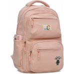 Elatae Çocuk Ortopedik Çok Gözlü Okul Çantası Ergonomik Tasarım 45x29x13 cm Pembe - Mercan
