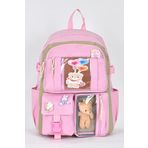Elatae Ortopedik Lüks Kumaş Unisex Çok Gözlü Çocuk Ilkokul Sırt Çantası 1480 - Pembe