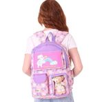 ELATAE Su Geçirmez Kumaş Kız Çocuk Çok Gözlü Ortopedik Sırt Okul Çantası L5241, Tek Ebat, Elatae-Okul-Çantası-L5241, Pembe, kız-çocuk