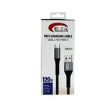 Elba Elb120-3 120W Usbc Type-C To Usb 1Mt Siyah Örgülü Şarj Kablosu
