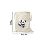 Elbasan Tekstil 50 x 70 cm Kanvas Oyuncak Torbası Futbolcu Panda
