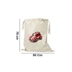 Elbasan Tekstil 50 x 70 cm Kanvas Oyuncak Torbası Kırmızı Araba