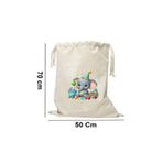Elbasan Tekstil 50 x 70 cm Kanvas Oyuncak Torbası Sevimli Fil