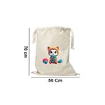 Elbasan Tekstil 50 x 70 cm Kanvas Oyuncak Torbası Sevimli Kedi