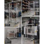 Elbe 4 Metre Çift Kademeli 12 Basamaklı (6+6) Tekerlekli Alüminyum İskele Platform