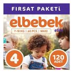 Elbebek Elite No:4 Maxi 120 Adet Bebek Bezi