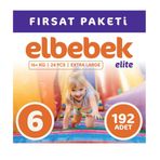 Elbebek Elite No:6 XLarge 192 Adet Bebek Bezi