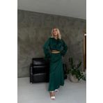 Elbee Fashion Woman Kolları Tüllü Bluz Ve Etek Takım