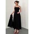 Elbee Fashion Woman Siyah Askılı Elbise Ve Gömlek