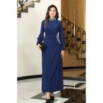 Elben Moda Lavin Taş Detaylı Abiye Elbise - Dark İndigo - 50