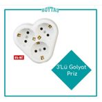 Elbi 3'lü Golyat Priz-Beyaz