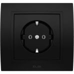 Elbi Zena Vantablack Topraklı Priz+ Çerçeve Dahil