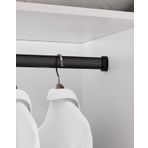 Elbise Askı Borusu Duvara Monte Dolap Vale Çubuğu Braketli, Ekstra Uzun Elbise Askısı Bar Gardırop Düzenleyici, Giysileri Asmak Için Kesilebilir Alüminyum Dolap Direği(Black,70cm(27 1/2"))