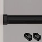 Elbise Askı Borusu Giysi Rafı Dolap Askı Çubuğu, Metal Boru Gardırop Rayı Ağır Hizmet Tipi, Dolaplar/Vestiyerler/Dolaplar Braketli Giysi Dolabı Çubuğu(Black,140cm(55 1/8"))