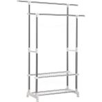 Elbise Askısı, 95-172 Cm Ayarlanabilir 2 Ayakkabı Raflı, Paslanmaz Çelik Kaplama Borular, Llr03w