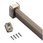 Elbise asmak için alüminyum dolap direkleri ağır hizmet tipi metal giyim çubuğu çamaşır odası için ayrılabilir perde çubuğu küçük pencere/duş/gardırop kapı depolama için ideal
