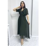 Elbise Delisi Kısa Kol Astarlı Büyük Beden Şifon Elbise Siyah, Bordo, Haki, Beyaz, Yeşil, Saks, Kırmızı, Mor