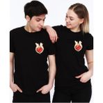 Elbiseciniz Sevgili Kombini Baskılı Unisex Tişört (Tek Adet Fiyatıdır. Kombin Için Ayrı Ayrı Sipariş Veriniz)2 - Siyah - XL