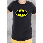 Elbiseciniz Süper Kahramanlar Baskılı Çocuk Tişört -Çocuk Tshirt - Siyah - 6 Yaş