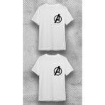Elbiseciniz Unisex Bisiklet Yaka Kısa Kol Super Kahraman Baskılı %100 Pamuklu T-Shirt - 6 - Beyaz