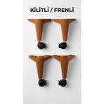 elbse Kilitli/frenli Tekerlekli Sehpa Masa Ayağı,akıllı Sehpa Ayağı, Sihirli Sehpa Ayağı Siyah 4 Adet 360 Derece 20 cm - Ceviz - 4lü
