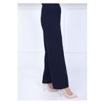Elçelya Moda Kadın Lacivert Beli Lastikli Ayrobin Kumaş Bol Paça Büyük Beden Pantolon