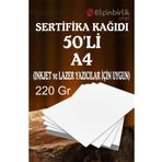 elçinbirlik A4 Sertifika Kağıdı Kalın Kartuşlu Mürekkepli Tüm Yazıcılara Uygun 50 Adet 220 Gr.