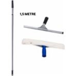 Elcy 1, 5 Metre Telekopik Uzayabilen Metal Sap 35 cm Cam Peluş ve Cam Çekçeği - Beyaz